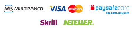 Métodos de Pagamento Estoril Sol Casinos Online: MB, VISA, MasterCard, PaySafeCard, Skrill, Neteller.