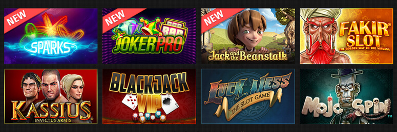 Jogos de Casino Disponíveis Estoril Sol Casinos Online: Sparks, Joker pro, Jack and the Beanstalk, Fakir slot, Kassius, Blackjack VIP, Luck Ness, Mojo spin.
