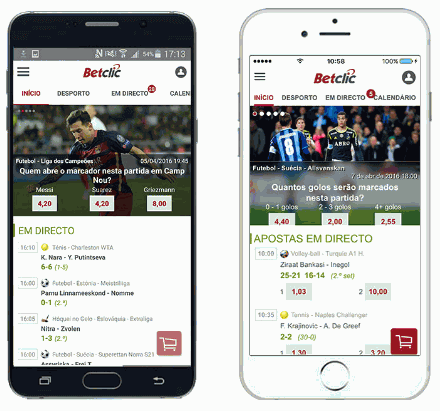 Betclic Aplicação Móvel: exemplos de apostas em direto em Betclic app para iOS e Android