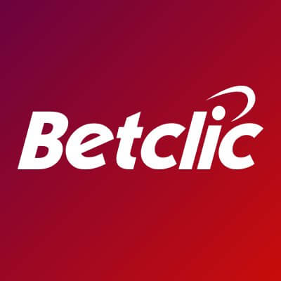 Betclic logo: caracteres brancos sobre fundo vermelho