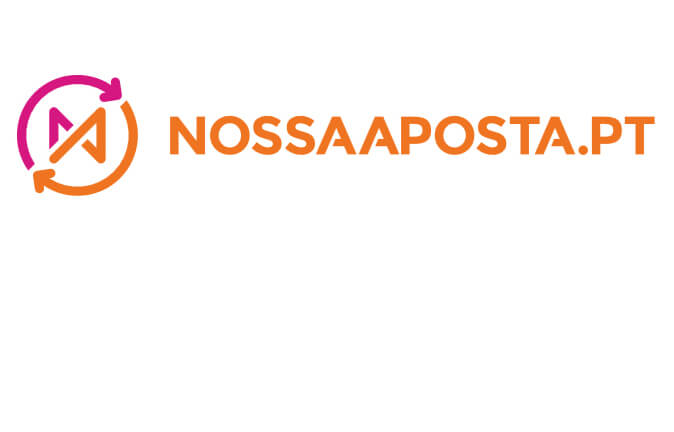 Logo NossaAposta.pt em caracteres laranja