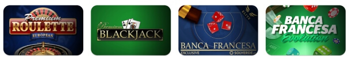 Casino Solverde Jogos: Premium Roulette European, Premium Blackjack, Banca Francesa Exclusive Solverde, Banca Francesa Evolution.