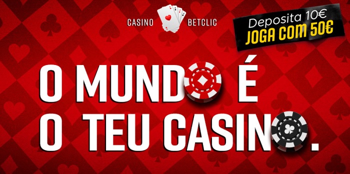 Betclic Casino Bónus de Boas-Vindas: Deposita 10 euros e joga com 50 euros. O mundo é o teu casino. 