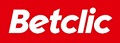 Betclic logo: caracteres brancos sobre fundo vermelho