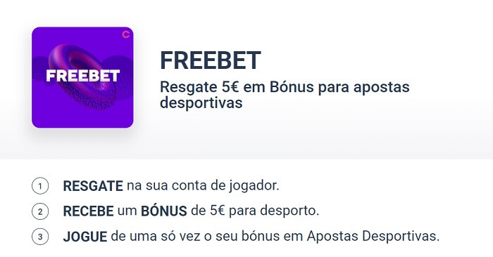 Casino Portugal freebet: 5€ em bónus para apostas desportivas