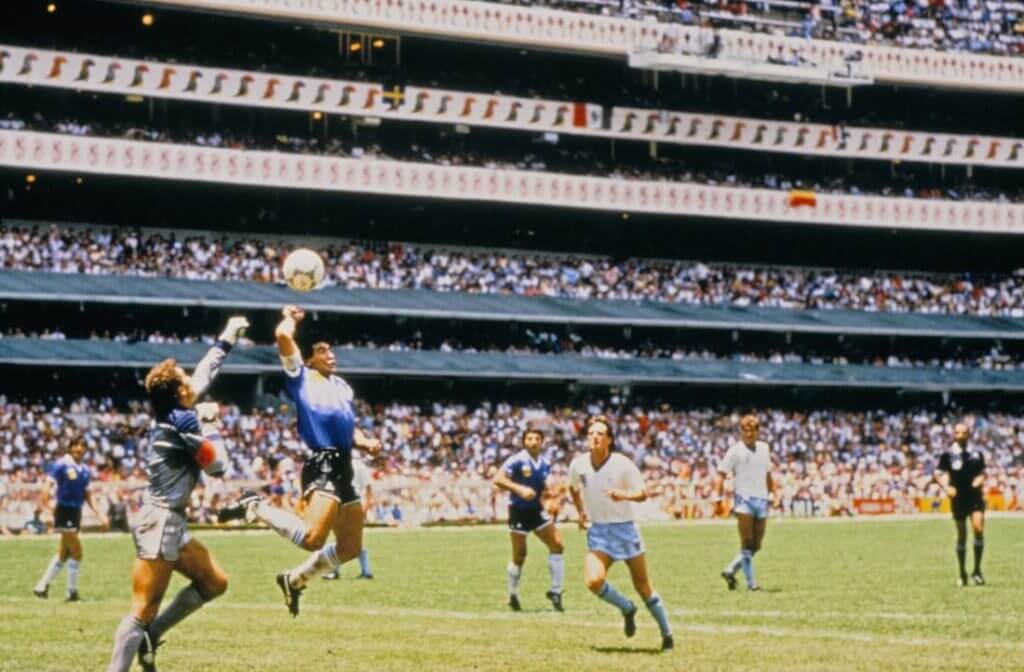 Maradona mão de Deus em 1986