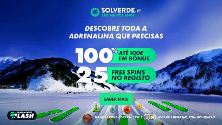 Solverde bónus Casino: 100% até 100€ bónus de boas vindas + 25 free spins no registo