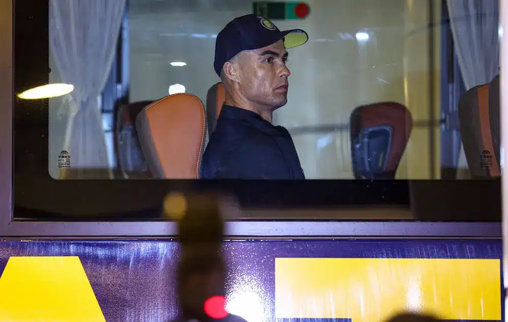 Cristiano Ronaldo a chegar de autocarro a Shenzhen, China, 20.01.2024