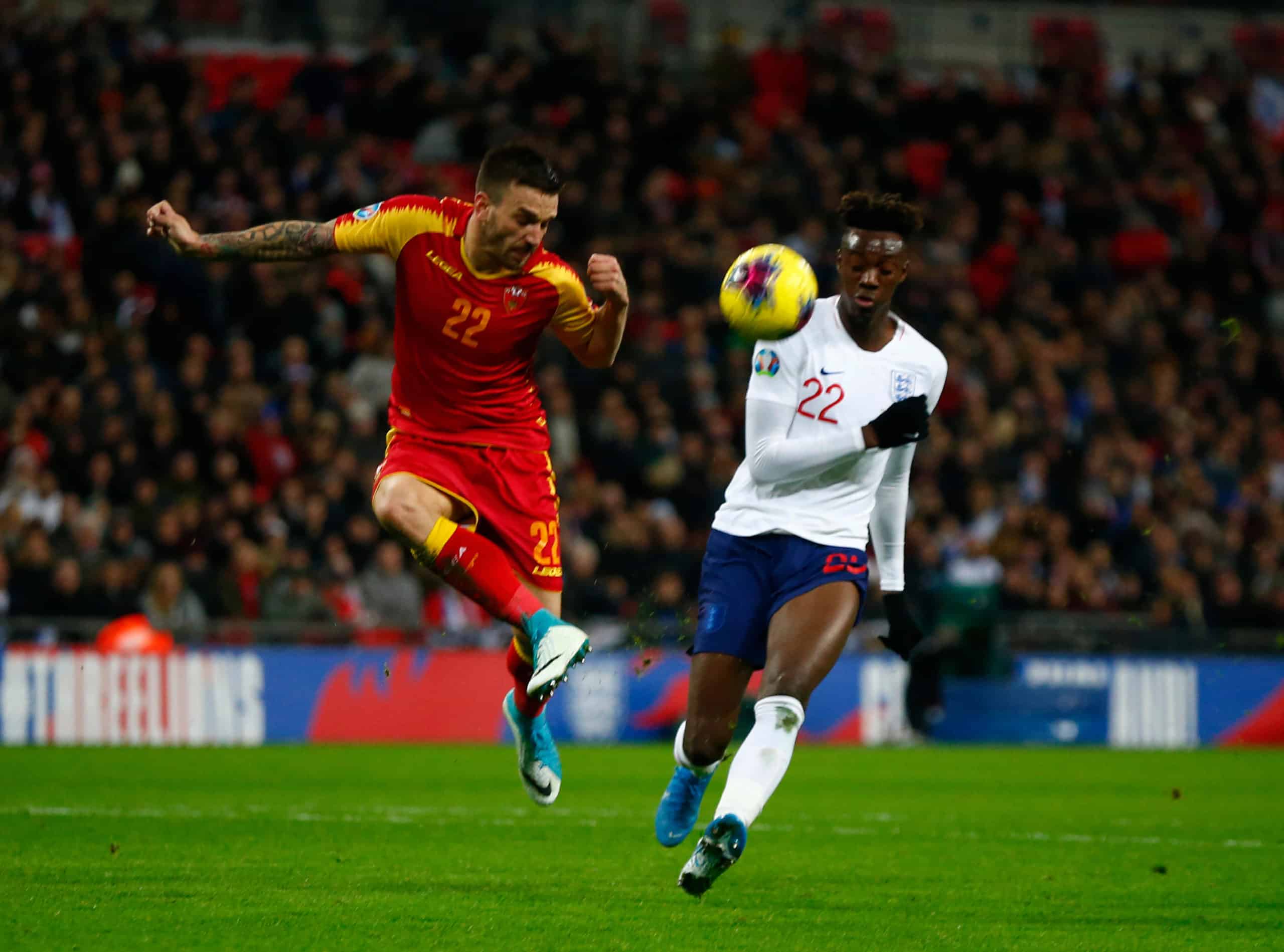 LONDON, ENGLAND. NOVEMBER 14:Marko Simic of Montenegro during UEFA Euro 2020 Qualifier between England and Montenegro at Wembley stadium in London,