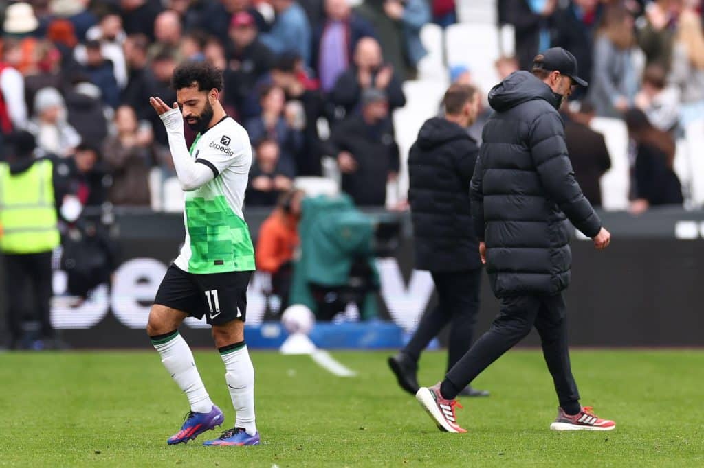 pelé - Discussão entre Klopp e Salah preocupa o Liverpool após empate com o West Ham